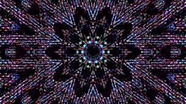 Parlayan güzel soyut bir kaleydoskop, ince hareketleri düzenleyen parlak bir ışık.