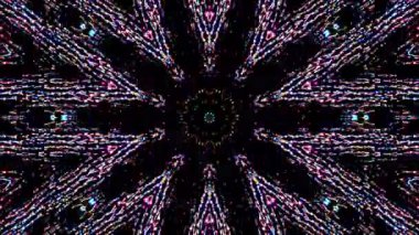 Parlayan güzel soyut bir kaleydoskop, ince hareketleri düzenleyen parlak bir ışık.