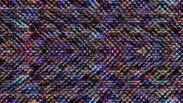 明亮的线条在黑色背景上设置波浪运动 色彩斑斓 — 图库视频影像