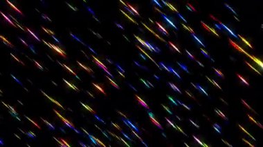 Soyut parlayan noktalar parlak çizgiler dalga titreşimleri, renkli, aktif siyah arkaplan