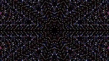 Parlayan güzel soyut bir kaleydoskop, ince hareketleri düzenleyen parlak bir ışık.