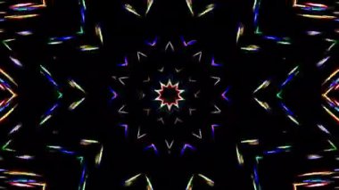 Parlayan güzel soyut bir kaleydoskop, ince hareketleri düzenleyen parlak bir ışık.