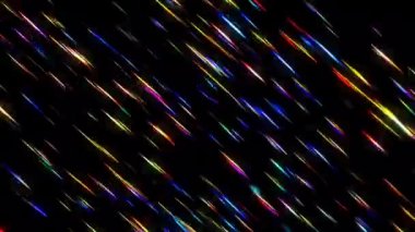 Soyut parlak çizgiler dalga oluşturur, renkli, siyah arkaplan