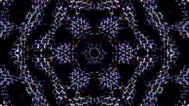 Parlayan güzel soyut bir kaleydoskop, ince hareketleri düzenleyen parlak bir ışık.