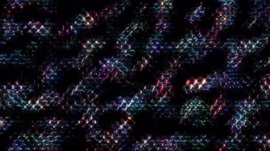 Soyut parlak çizgiler dalga oluşturur, renkli, siyah arkaplan
