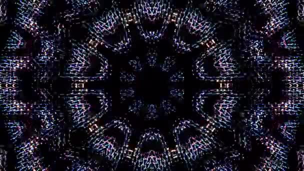 Beautiful Abstract Kaleidoscope Shines Radiant Light Regulates Subtle Movements — Stock Video