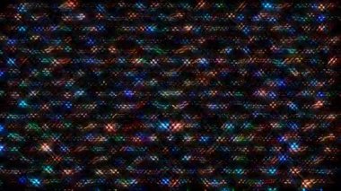 Soyut parlak çizgiler dalga oluşturur, renkli, siyah arkaplan