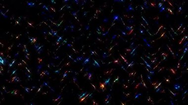 Soyut parlak çizgiler dalga oluşturur, renkli, siyah arkaplan