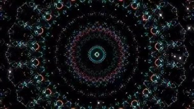 Parlayan güzel soyut bir kaleydoskop, ince hareketleri düzenleyen parlak bir ışık.