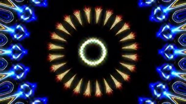 Parlayan güzel soyut bir kaleydoskop, ince hareketleri düzenleyen parlak bir ışık.