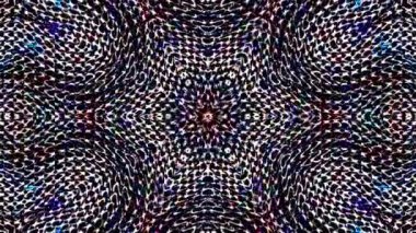 Parlayan güzel soyut bir kaleydoskop, ince hareketleri düzenleyen parlak bir ışık.