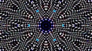 Parlayan güzel soyut bir kaleydoskop, ince hareketleri düzenleyen parlak bir ışık.