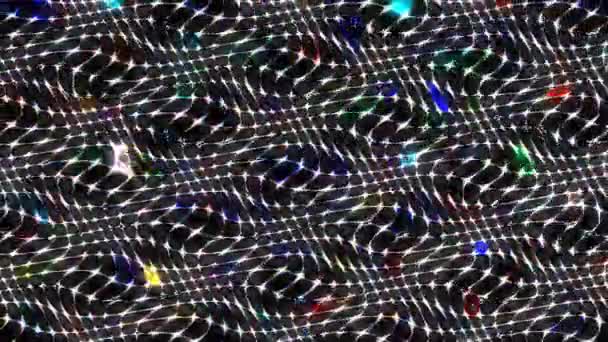 Abstrait Brillant Points Lignes Lumineuses Définir Vibration Onde Coloré Fond — Video