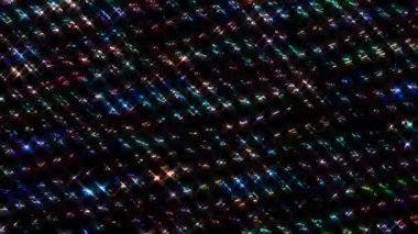 3D parlak çizgiler, dalga hareketini ayarlayın, renk dolu, siyah arkaplan üzerinde