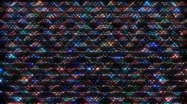 3D parlak çizgiler, dalga hareketini ayarlayın, renk dolu, siyah arkaplan üzerinde