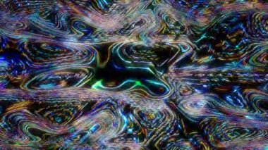 3D parlak çizgiler, dalga hareketini ayarlayın, renk dolu, siyah arkaplan üzerinde