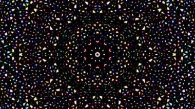 Parlayan güzel soyut bir kaleydoskop, ince hareketleri düzenleyen parlak bir ışık.