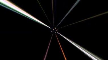 3D parlak çizgiler, dalga hareketini ayarlayın, renk dolu, siyah arkaplan üzerinde