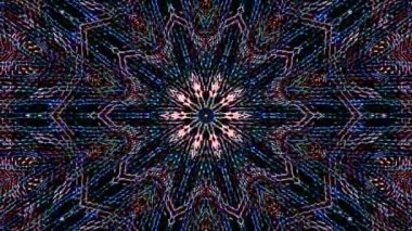 Parlayan güzel soyut bir kaleydoskop, ince hareketleri düzenleyen parlak bir ışık.