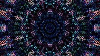 Parlayan güzel soyut bir kaleydoskop, ince hareketleri düzenleyen parlak bir ışık.