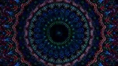 Parlayan güzel soyut bir kaleydoskop, ince hareketleri düzenleyen parlak bir ışık.