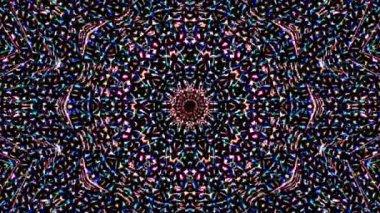 Parlayan güzel soyut bir kaleydoskop, ince hareketleri düzenleyen parlak bir ışık.