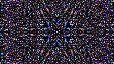 Parlayan güzel soyut bir kaleydoskop, ince hareketleri düzenleyen parlak bir ışık.