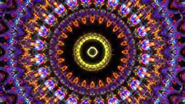 Parlayan güzel soyut bir kaleydoskop, ince hareketleri düzenleyen parlak bir ışık.