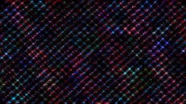 shining bright lines set wave dots motion, colorfull, on black background