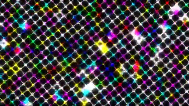 Shining Bright Lines Set Wave Dots Motion Colorfull Black Background — Video