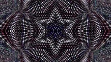 Parlayan güzel soyut bir kaleydoskop, ince hareketleri düzenleyen parlak bir ışık.