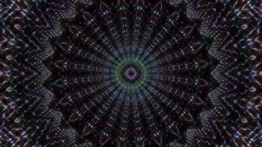Parlayan güzel soyut bir kaleydoskop, ince hareketleri düzenleyen parlak bir ışık.