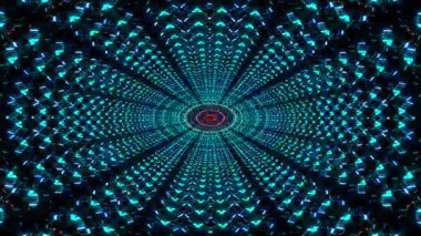 Parlayan güzel soyut bir kaleydoskop, ince hareketleri düzenleyen parlak bir ışık.
