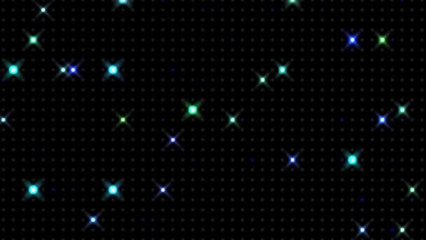 Shining Bright Dots Set Wave Motion Colorfull Black Background — Stok Video