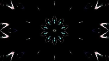 abstract lines colorfull light shining round shape in center, black background