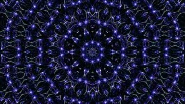 Parlayan güzel soyut bir kaleydoskop, ince hareketleri düzenleyen parlak bir ışık.