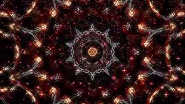 soyut çizgiler, merkezde parlayan renkli ışık, siyah arkaplan