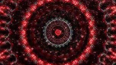 soyut çizgiler, merkezde parlayan renkli ışık, siyah arkaplan