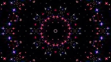 soyut çizgiler, merkezde parlayan renkli ışık, siyah arkaplan