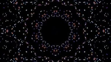 soyut çizgiler, merkezde parlayan renkli ışık, siyah arkaplan