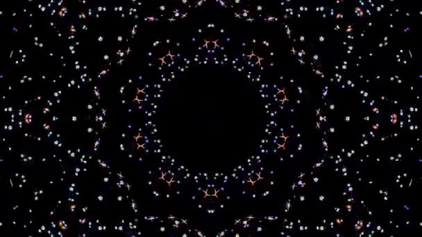 Абстрактні Лінії Кольорове Світло Сяє Круглої Форми Центрі Чорний Фон — стокове відео