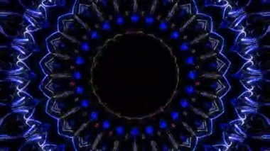 soyut çizgiler, merkezde parlayan renkli ışık, siyah arkaplan