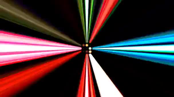 Shining Bright Lines Set Wave Dots Motion Colorfull Black Background — Video