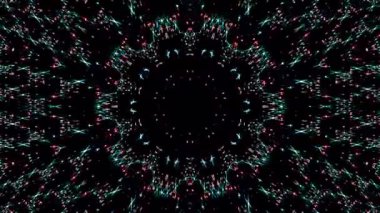 Soyut Kaleydoskop deseni tam renklerle. Sihirli mandala. 4k