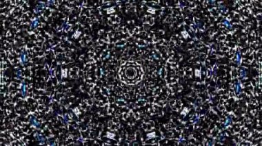 Soyut Kaleydoskop deseni tam renklerle. Sihirli mandala. 4k