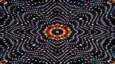 Soyut Kaleydoskop deseni tam renklerle. Sihirli mandala. 4k