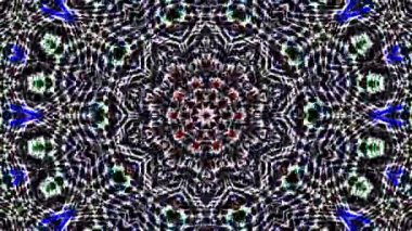 Soyut Kaleydoskop deseni tam renklerle. Sihirli mandala. 4k