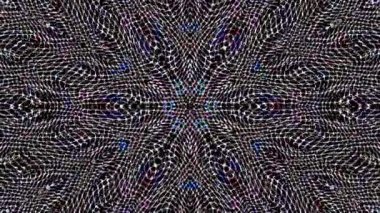 Soyut Kaleydoskop deseni tam renklerle. Sihirli mandala. 4k