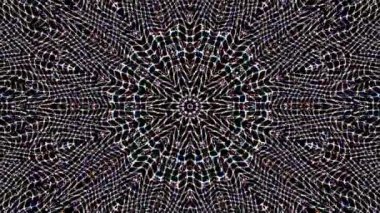 Soyut Kaleydoskop deseni tam renklerle. Sihirli mandala. 4k