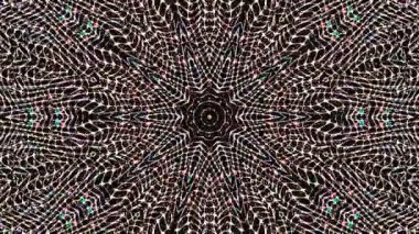 Soyut Kaleydoskop deseni tam renklerle. Sihirli mandala. 4k